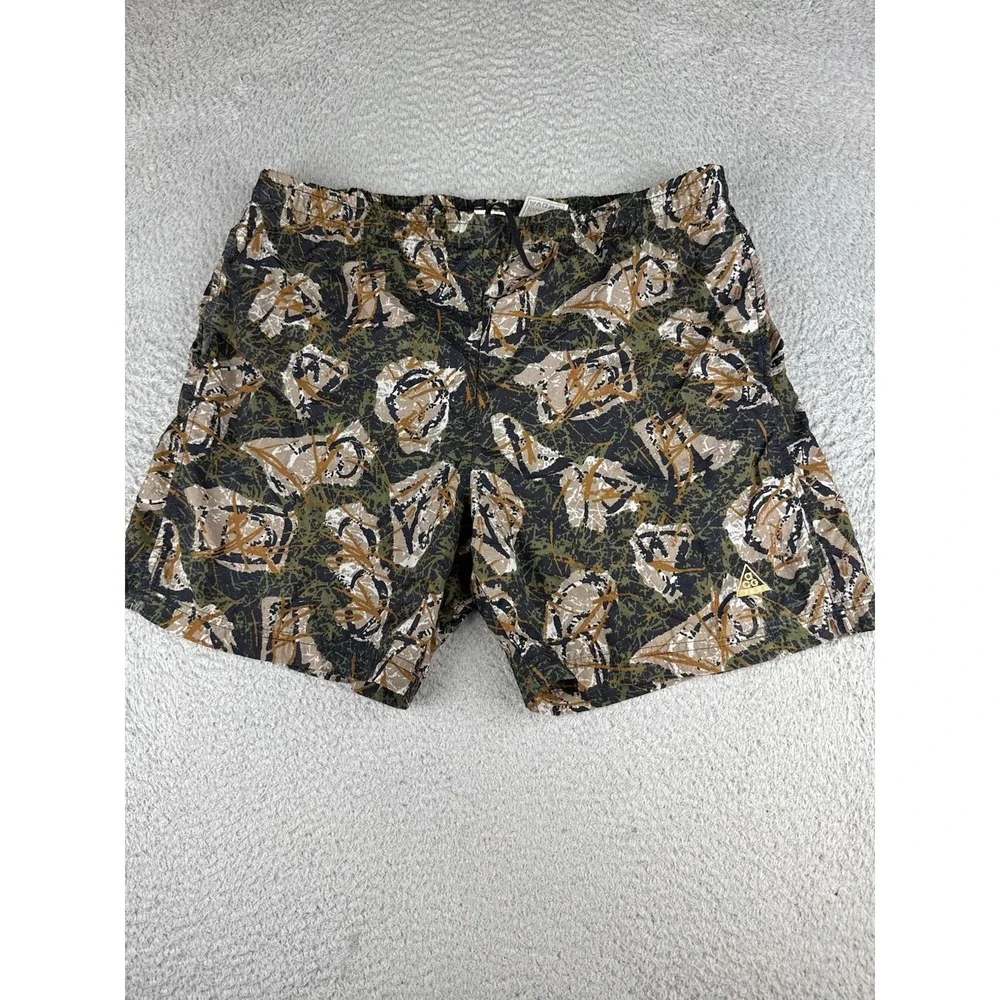 Vintage Nike‎ ACG Swim Trunks Shorts Mesh Lined 90s All Over Pattern Size Medium